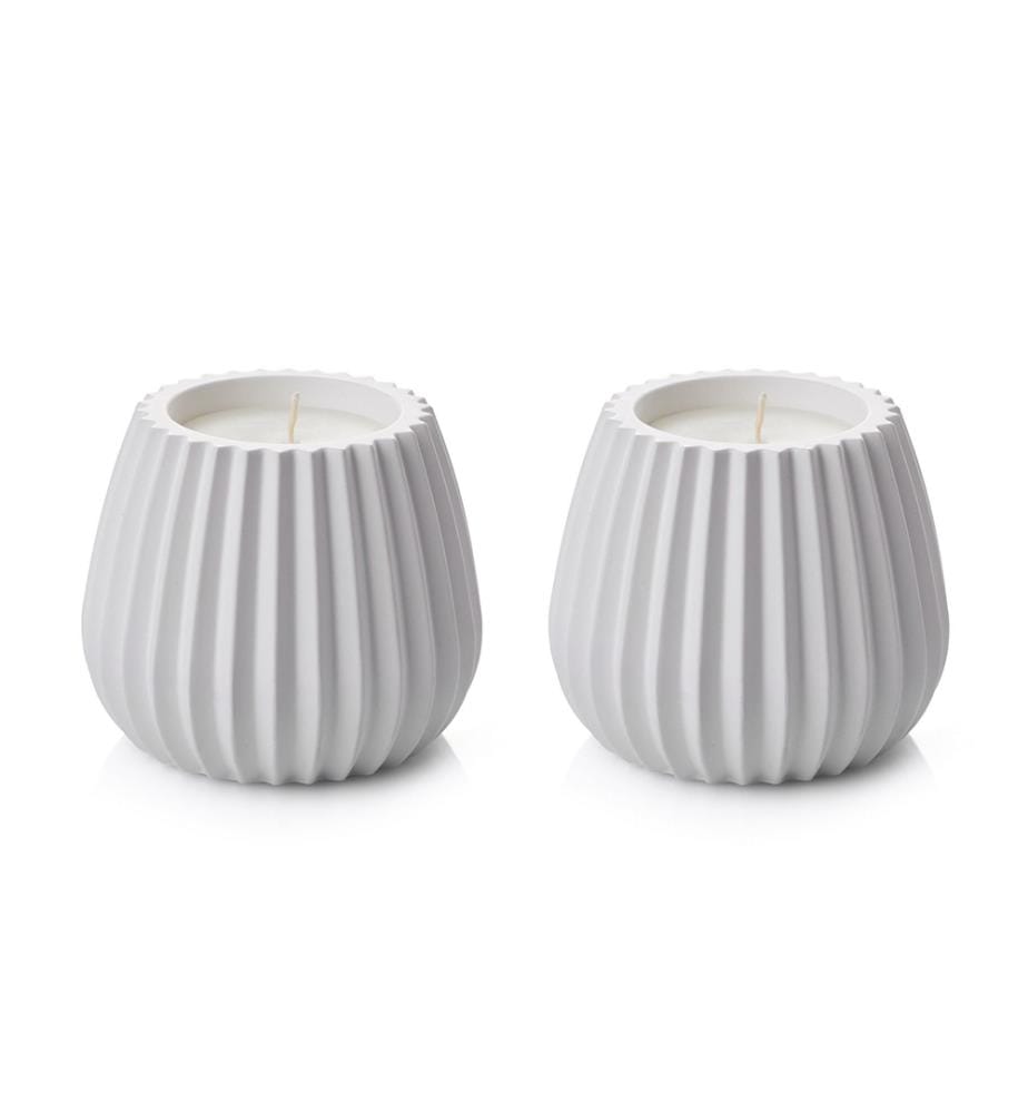 Set of 2 candles - White