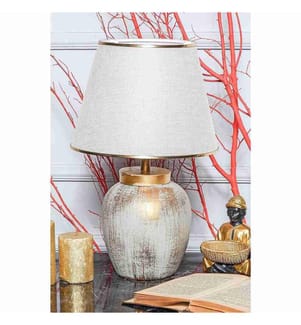 Tischlampe – Creme und Gold