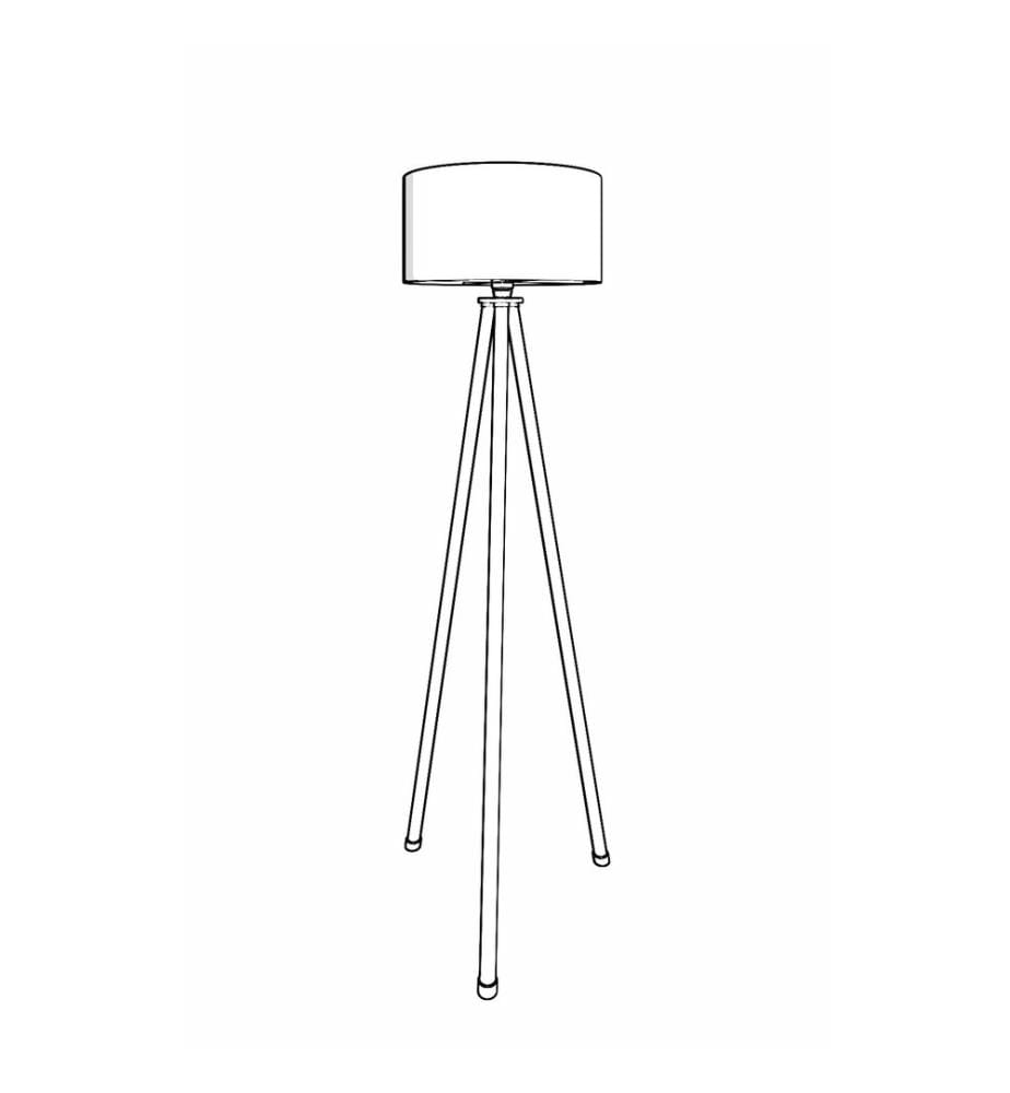 Stehlampe – Cremefarben und schwarz