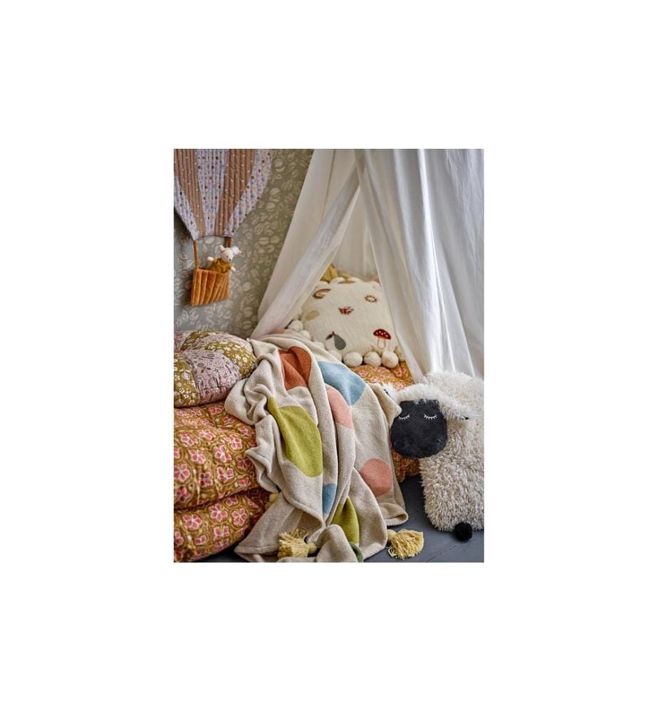 Bloomingville coussin Dolly avec rembourrage mouton, blanc