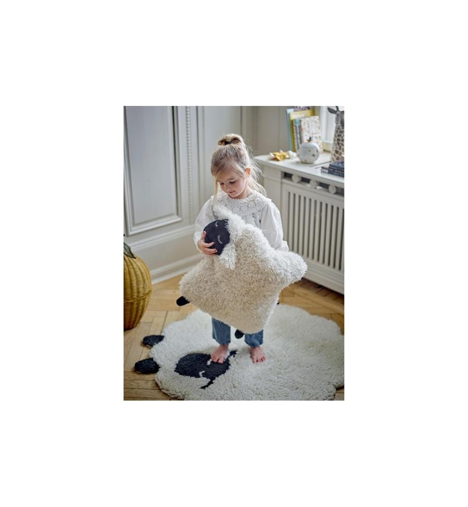 Bloomingville coussin Dolly avec rembourrage mouton, blanc