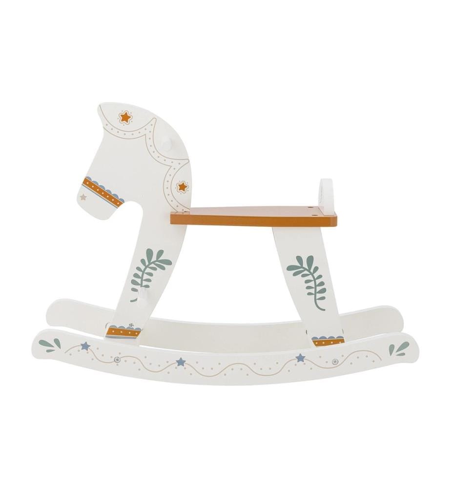 Bloomingville Cheval à bascule Ruddy Blanc, MDF