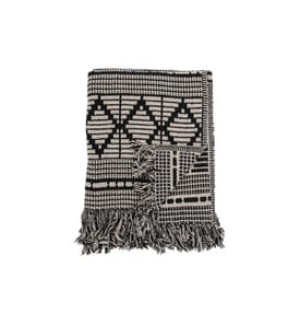 Bloomingville Couverture Gutte 130 x 160 cm, Noir/Blanc