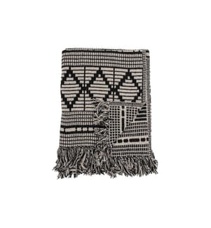 Bloomingville Couverture Gutte 130 x 160 cm, Noir/Blanc