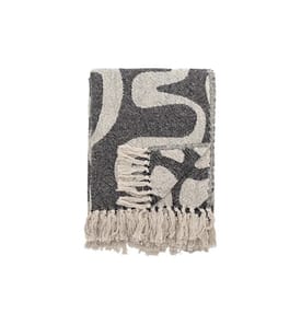 Couverture Bloomingville Salobre 160 x 130 cm, Noir/Blanc