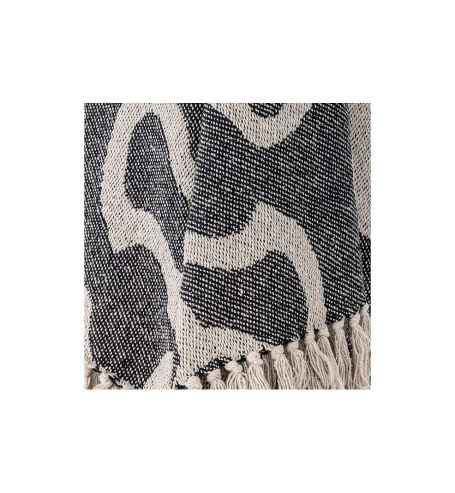 Couverture Bloomingville Salobre 160 x 130 cm, Noir/Blanc