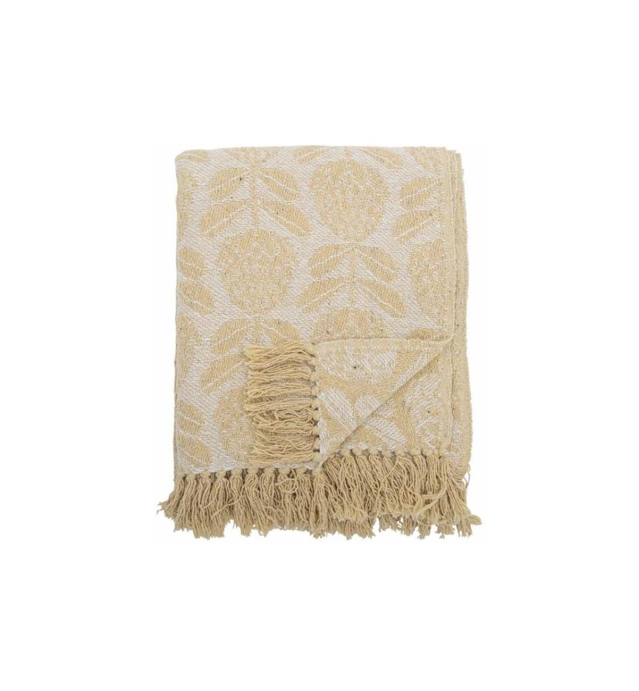 Bloomingville Couvre-lit Pratello, 155 x 130 cm, Jaune