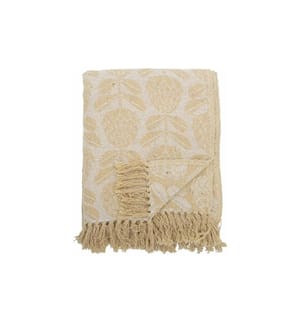 Bloomingville Couvre-lit Pratello, 155 x 130 cm, Jaune
