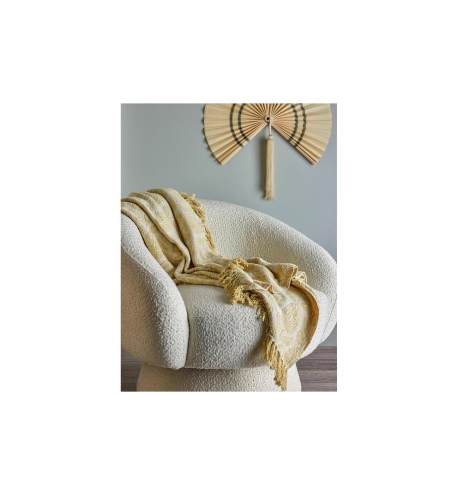 Bloomingville Couvre-lit Pratello, 155 x 130 cm, Jaune