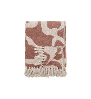 Bloomingville Couverture Salobre 160 x 130 cm, Marron/Blanc