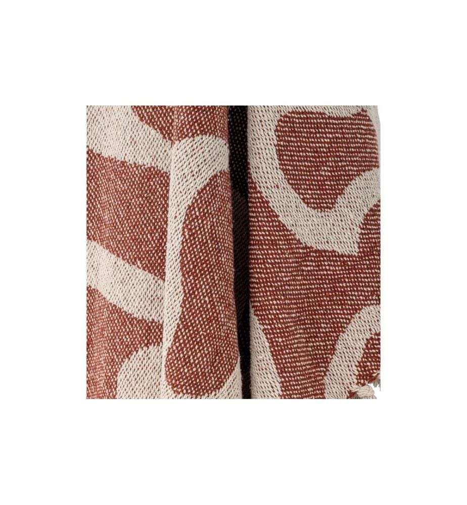Bloomingville Couverture Salobre 160 x 130 cm, Marron/Blanc
