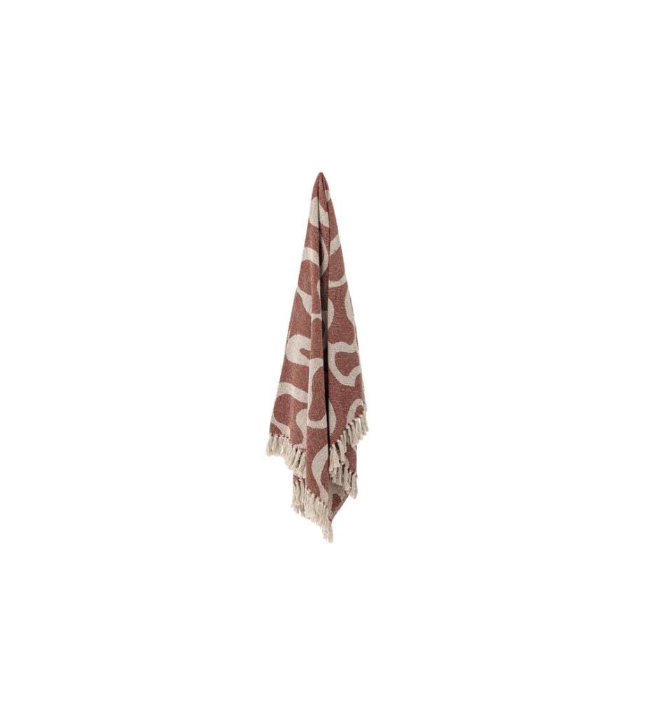 Bloomingville Couverture Salobre 160 x 130 cm, Marron/Blanc