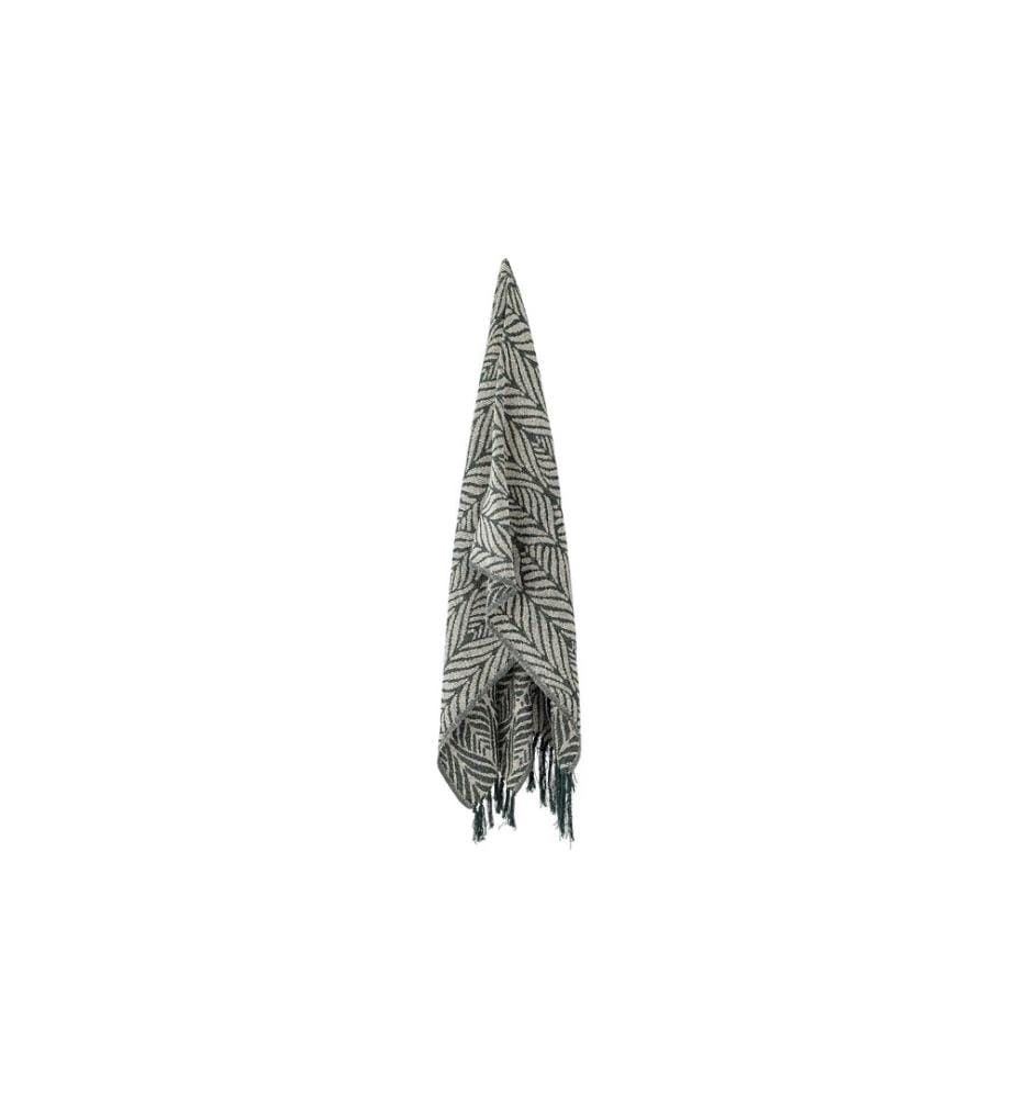 Couverture Bloomingville Ugento 160 x 130 cm, Vert/Blanc
