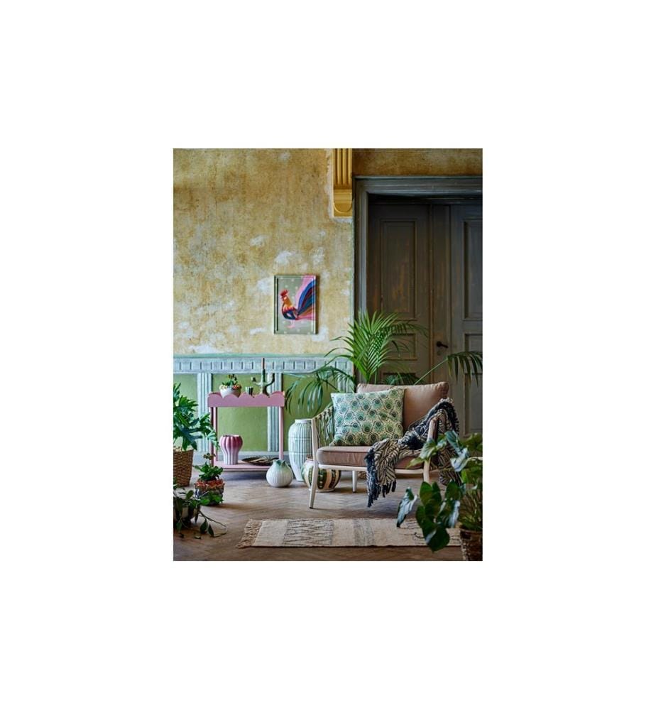 Couverture Bloomingville Ugento 160 x 130 cm, Vert/Blanc