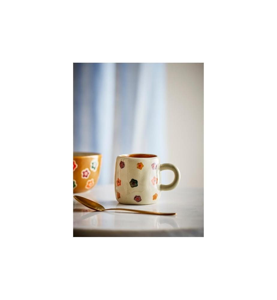 Bloomingville Tasse universelle Addy 130 ml, 1 pièce, Beige/Blanc