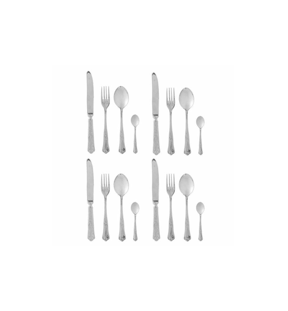 Bloomingville set de couverts Tilly, acier inoxydable, argent, 16 pièces
