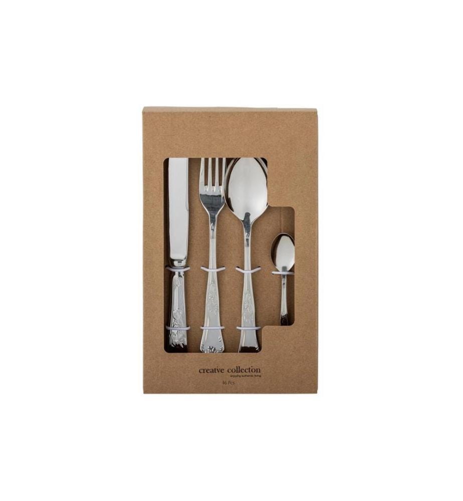 Bloomingville set de couverts Tilly, acier inoxydable, argent, 16 pièces