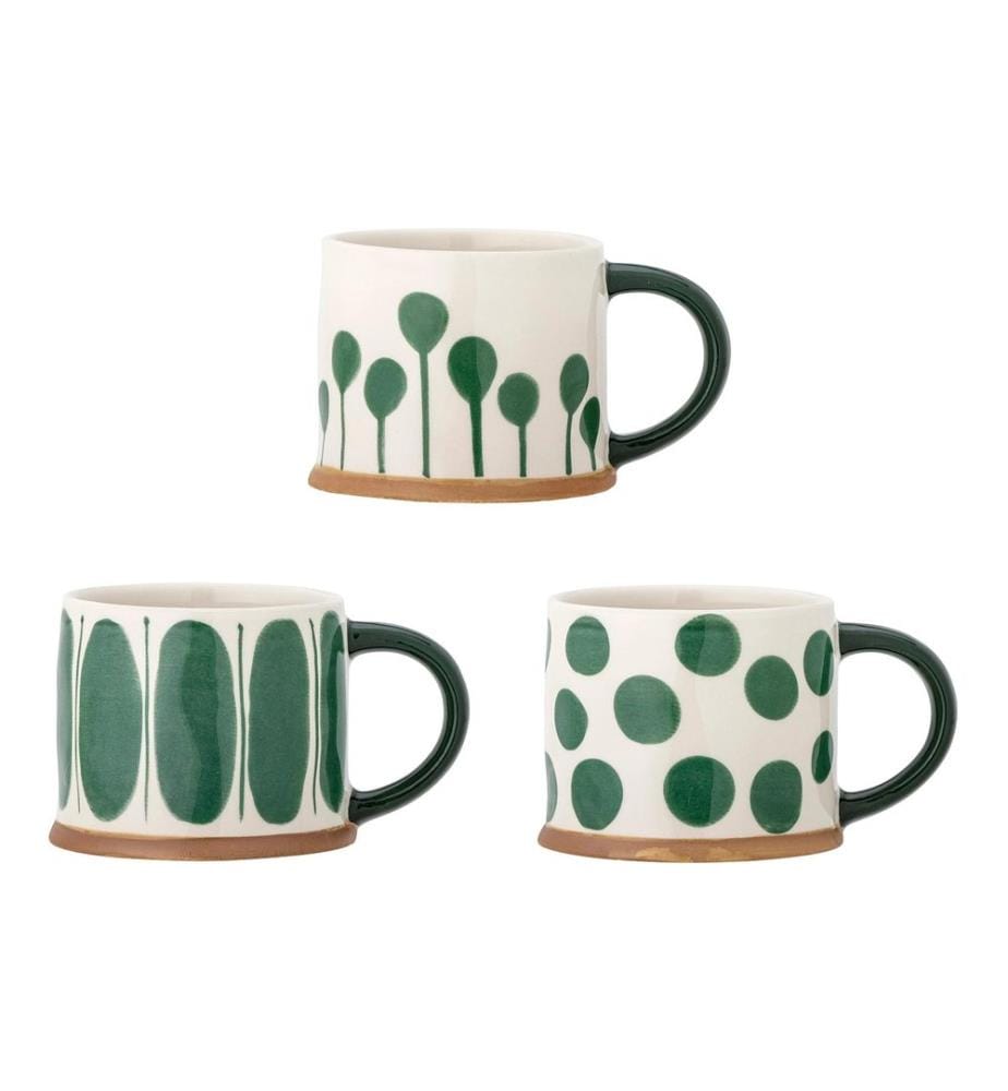 Bloomingville Tasse universelle Linora 450 ml, 1 pièce, vert/blanc