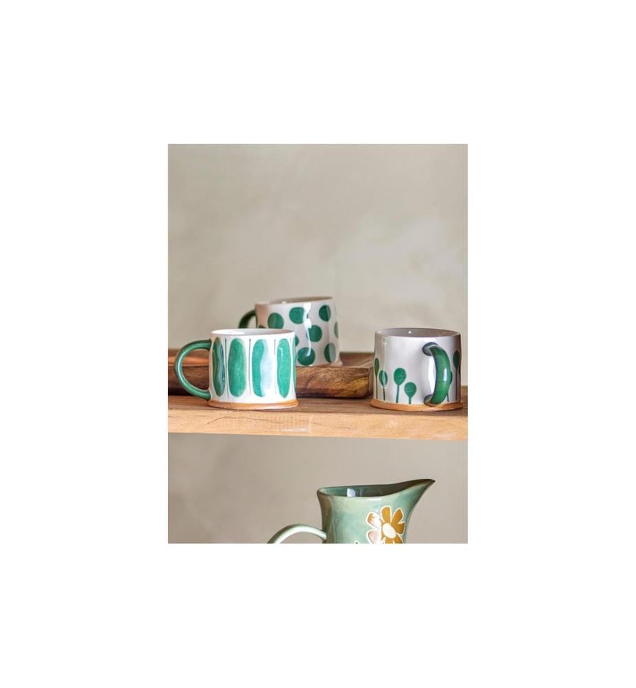Bloomingville Tasse universelle Linora 450 ml, 1 pièce, vert/blanc