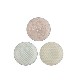 Bloomingville Assiette Patrizia, Grès, Ø 25 cm, 1 pièce, assortie
