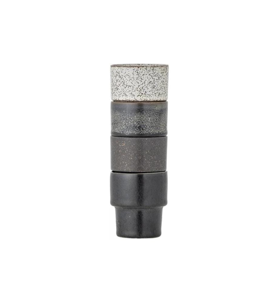 Bloomingville tasse à espresso Ewan, 75 ml, brun-noir, 4 pièces