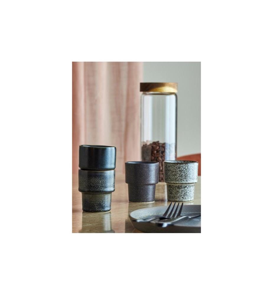 Bloomingville tasse à espresso Ewan, 75 ml, brun-noir, 4 pièces