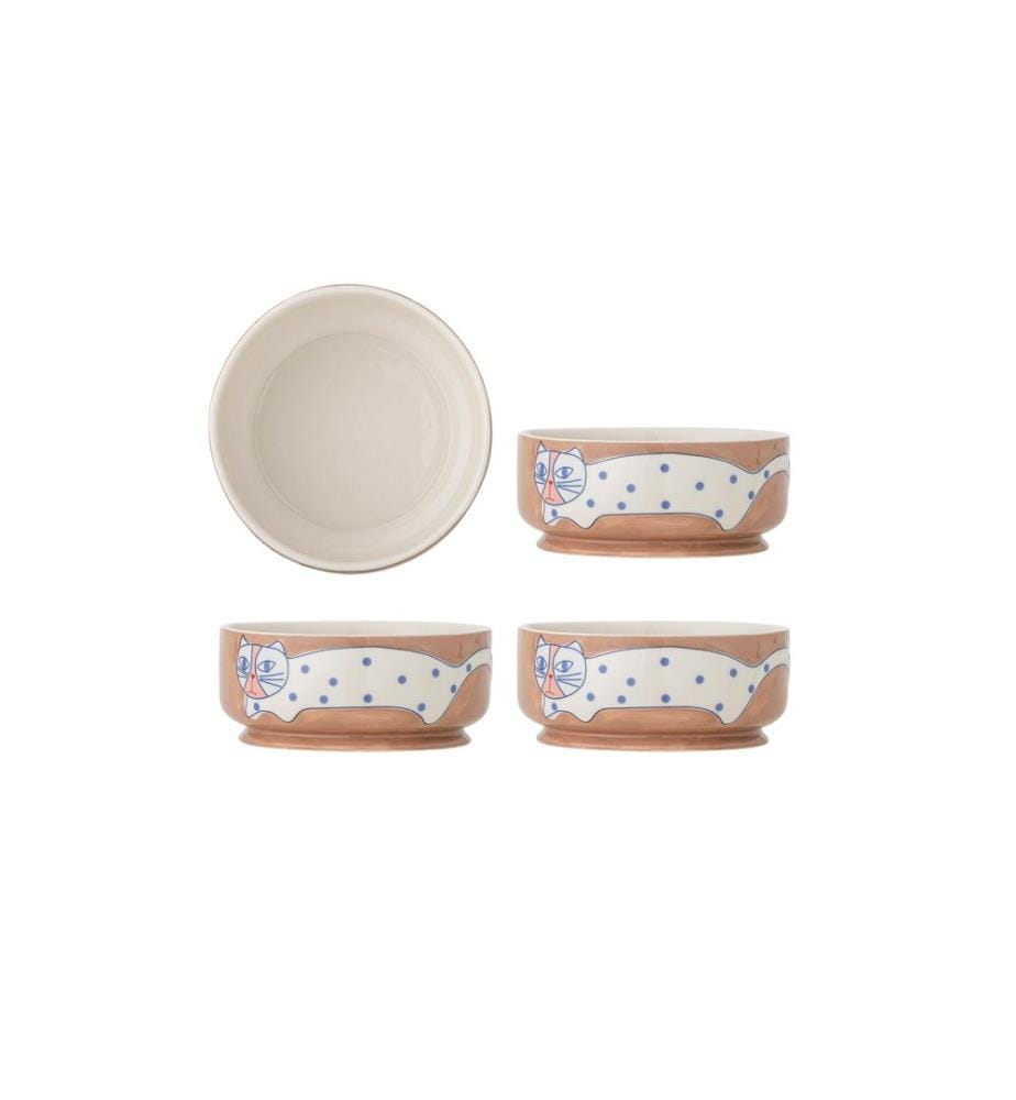 Bloomingville Schale Missy 4 Stück, Braun/Weiss