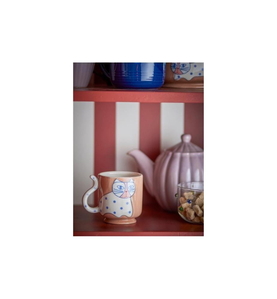 Bloomingville Tasse à thé Missy 325 ml, 4 pièces, marron/blanc