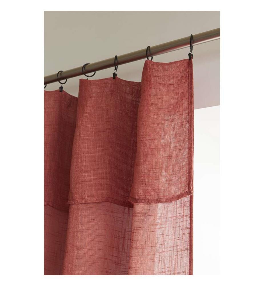 Rideau Ajustable + 8 Anneaux Pince 140 x 270 cm - Terracotta
