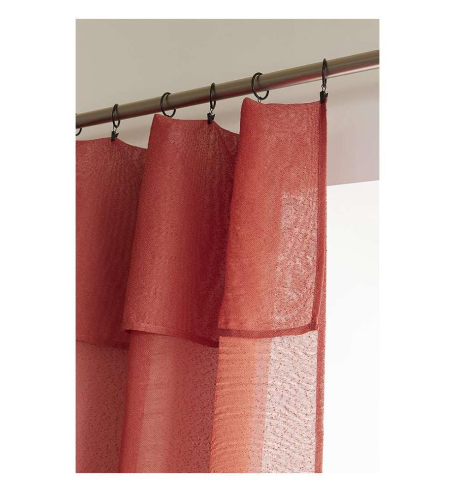 Rideau Ajustable + 8 Anneaux Pince 140 x 270 cm - Terracotta
