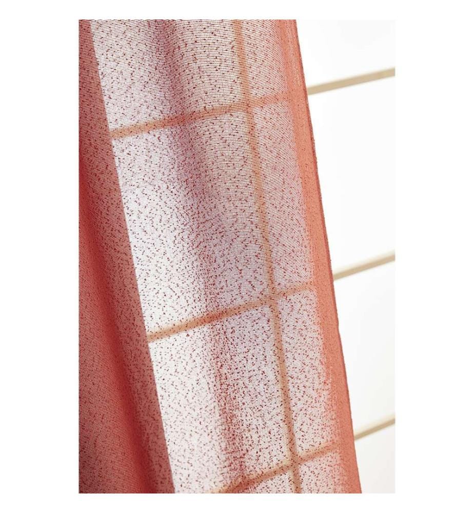Rideau Ajustable + 8 Anneaux Pince 140 x 270 cm - Terracotta