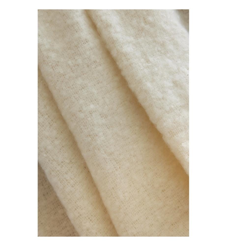 Plaid 130 x 170 cm Polyester Knit Uni Melia - Ivory