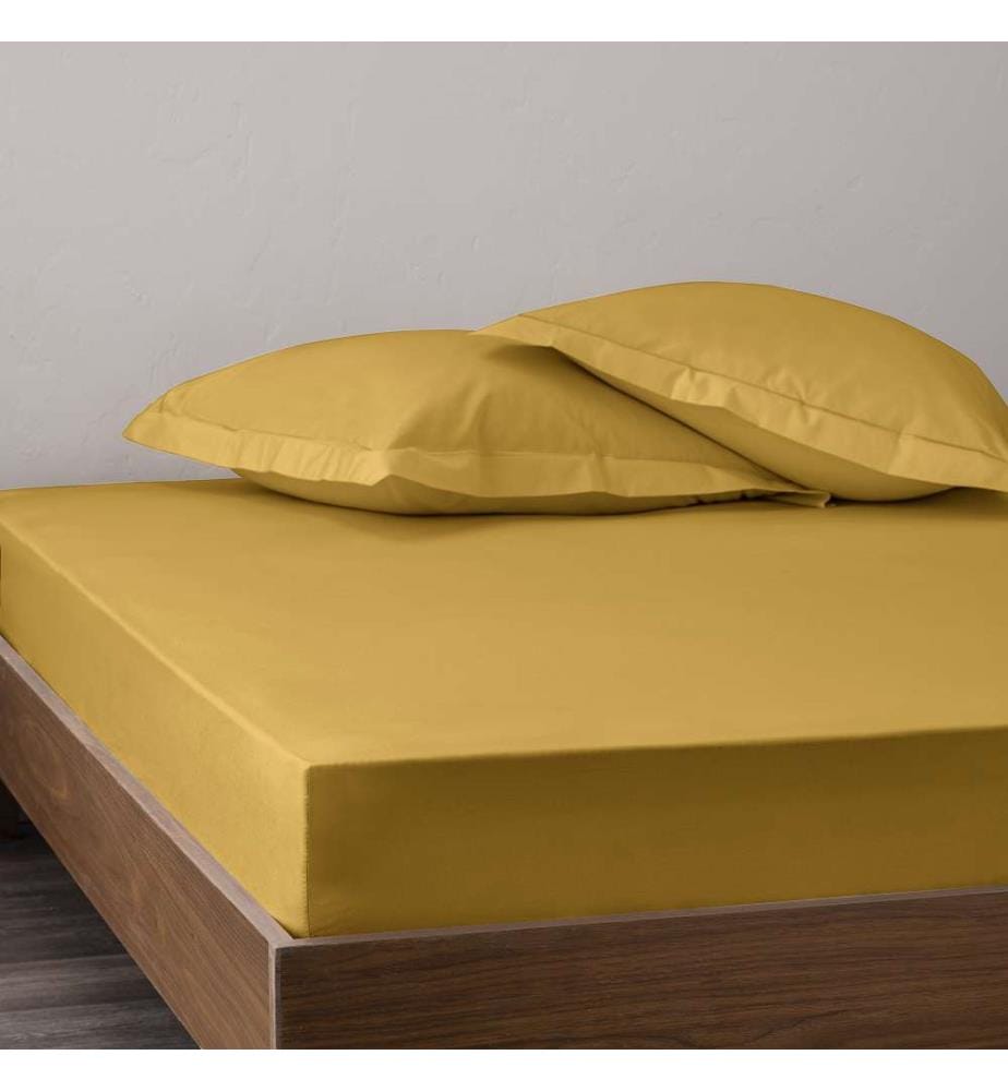 Spannbettlaken aus Perkal 140 x 190 cm - Mango