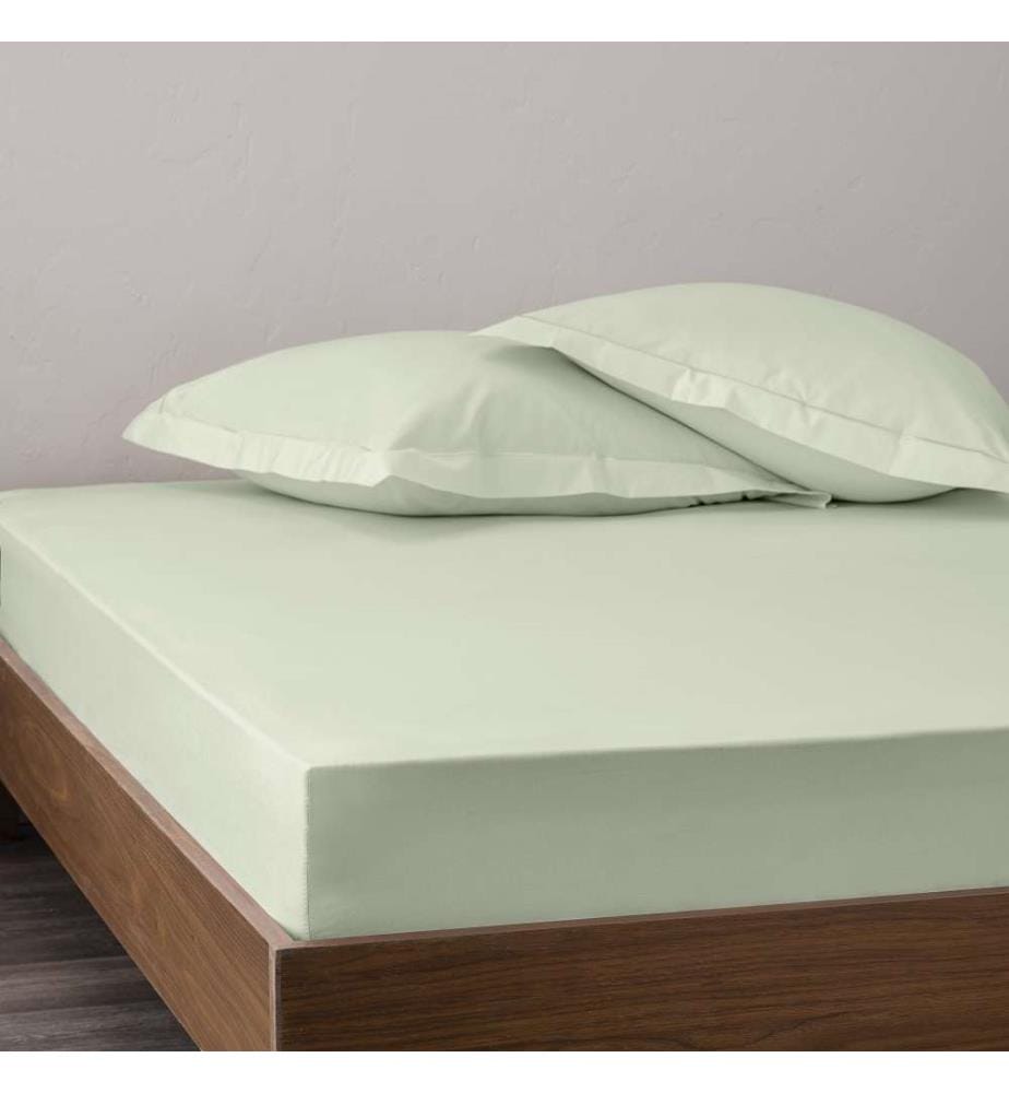 Drap Housse Percale 140 x 190 cm - Vert d'Eau