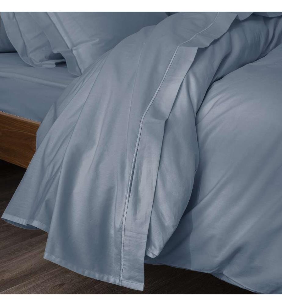 Drap Plat Percale 180 x 290 cm - Bleu Jean