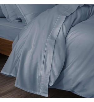 Perkal-Flachbettlaken 180 x 290 cm - Jeansblau