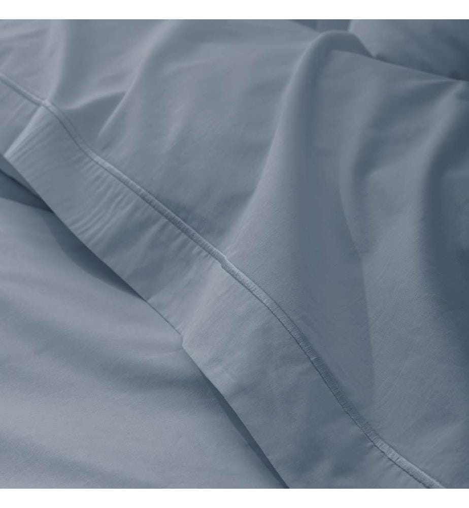 Drap Plat Percale 180 x 290 cm - Bleu Jean