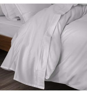 Perkal-Flachbettlaken 180 x 290 cm - Perle