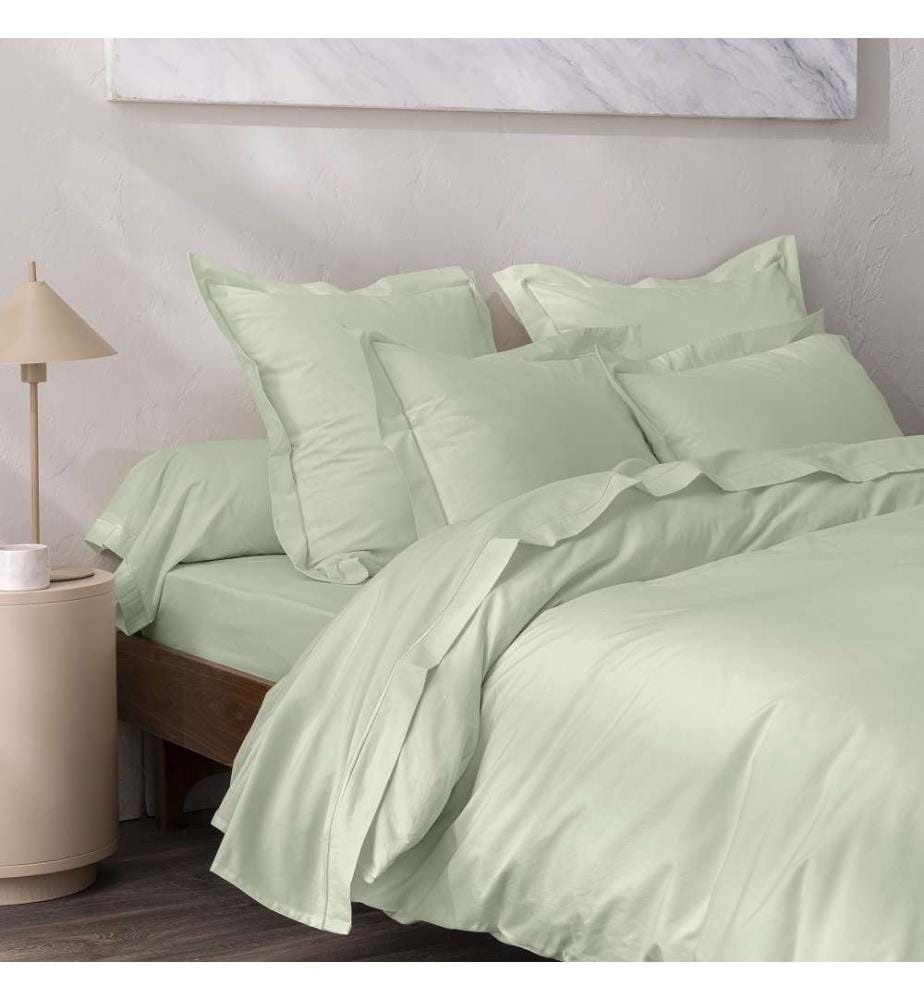 Lenzuolo piatto in percalle 180 x 290 cm - Verde acqua