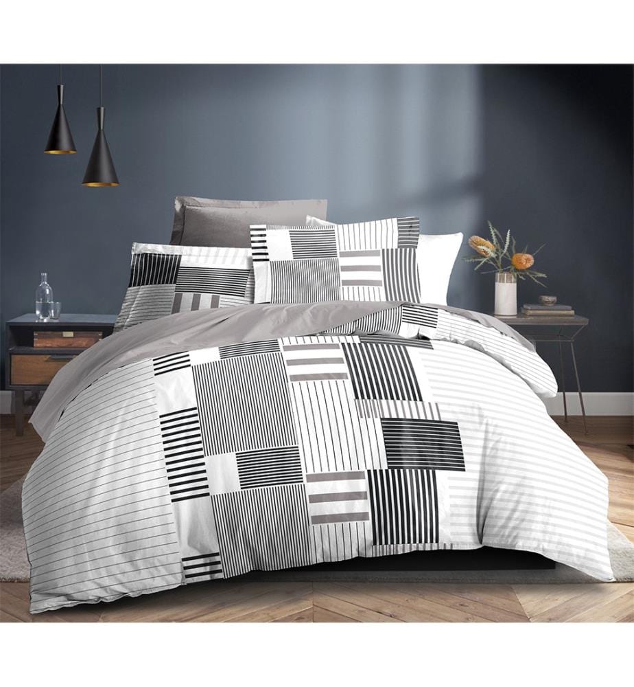 Parure de couette 3P "Louna" 240 x 220 cm Aby Gris