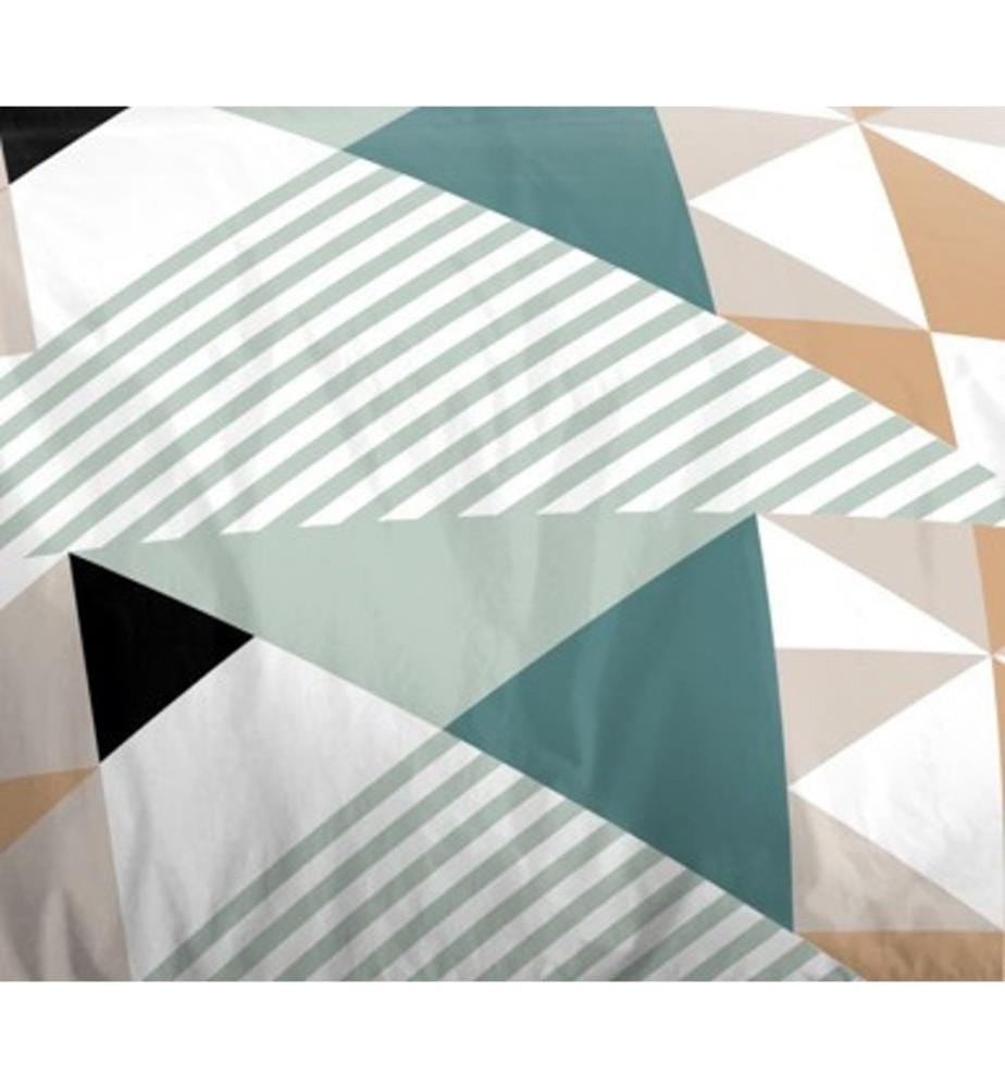 Parure de couette 3P "Louna" 240 x 220 cm Geo Turquoise