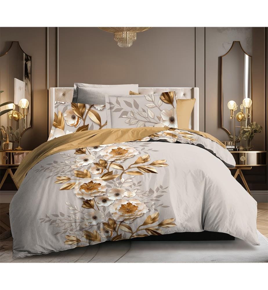Parure de couette 3P "Louna" 240 x 220 cm Or Igami