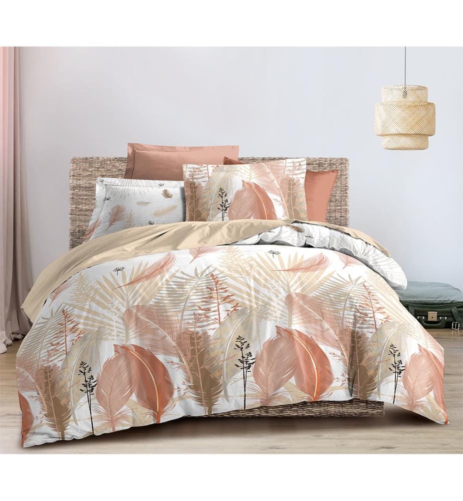 Parure de couette 3P "Louna" 240 x 220 cm Plumes Multi