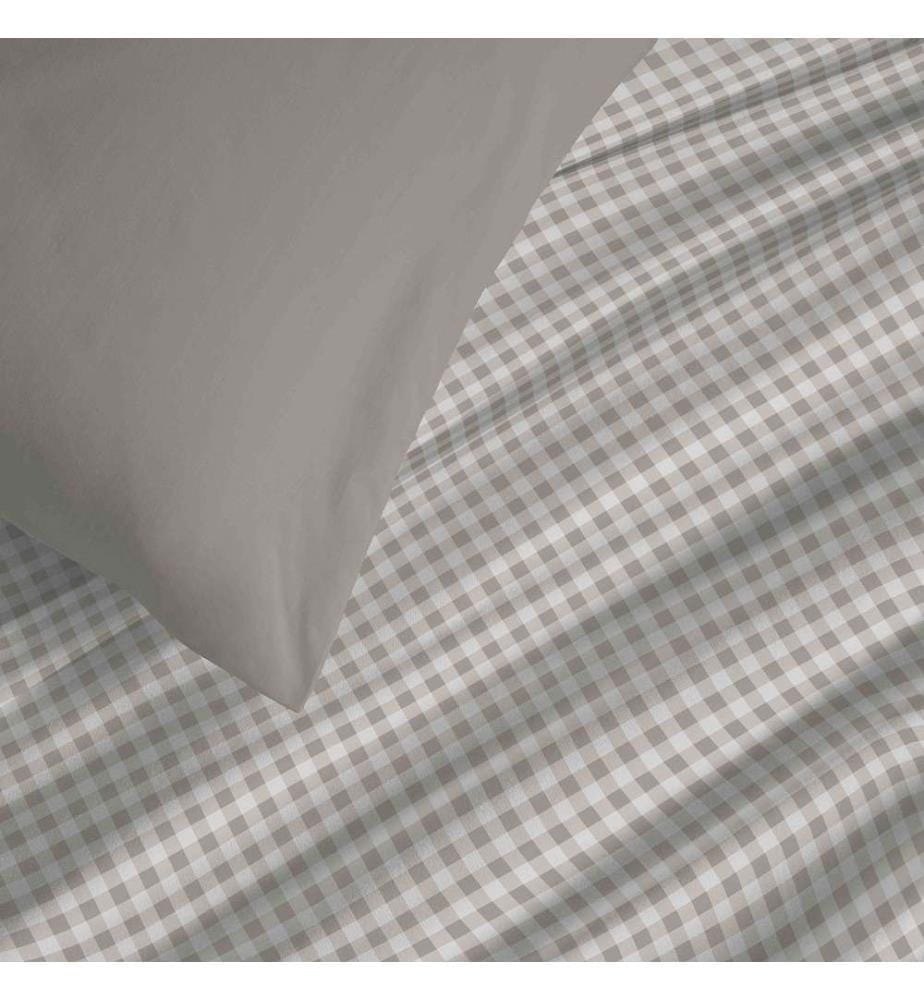 Housse de Couette 140 x 200 cm et Drap Housse 90 x 190 cm - Gabrielle Naturel