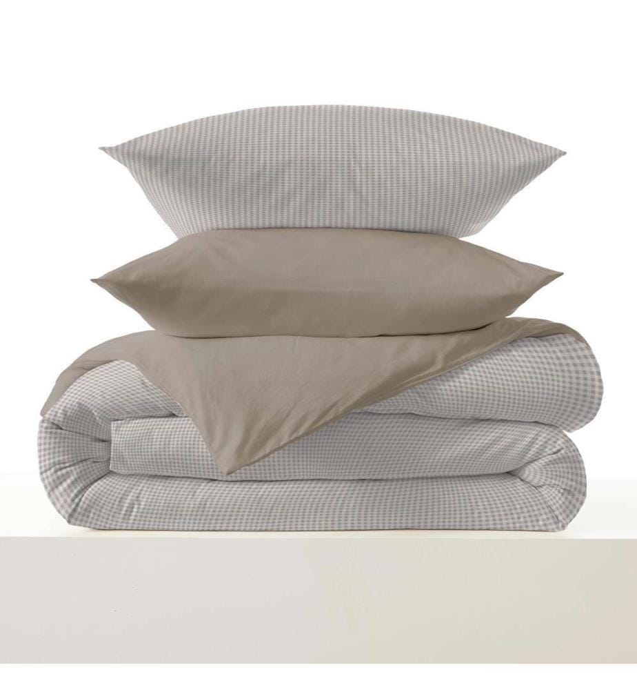 Housse de Couette 140 x 200 cm et Drap Housse 90 x 190 cm - Gabrielle Naturel