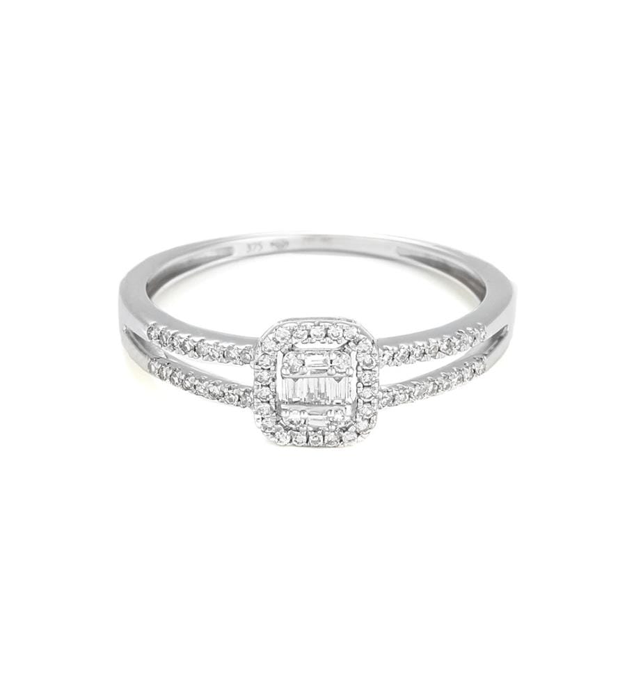 Brillant Baguettes Ring - Weissgold