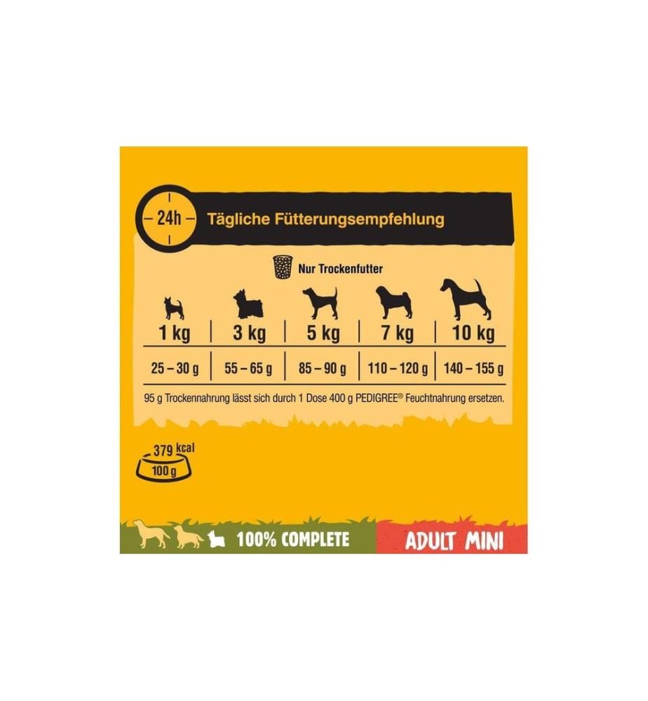 Pedigree Croquettes pour chien adulte mini volaille et légumes, 2 kg