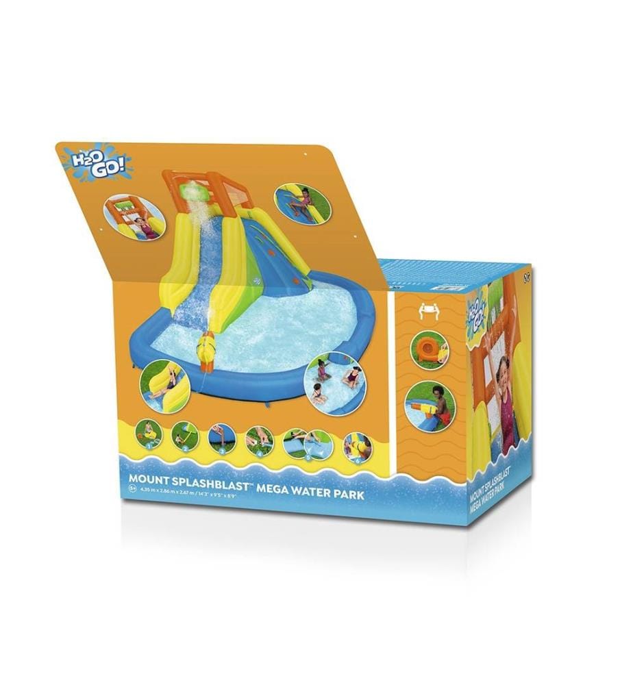 H2OGO! Mega Water Park with Constant Blower Mount Splashblast 435x286x267 cm - Multicolor
