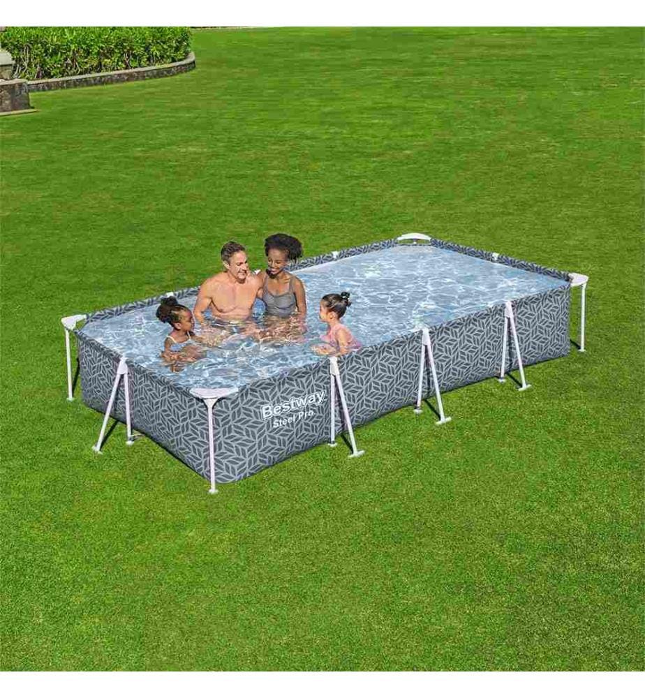 Steel Pro Pool Set 366x201x66cm - Grau