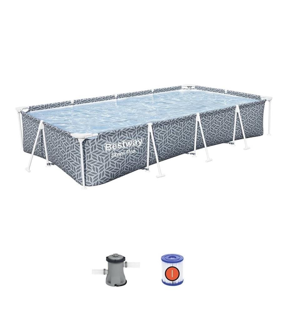 Steel Pro Pool Set 366x201x66cm - Grau